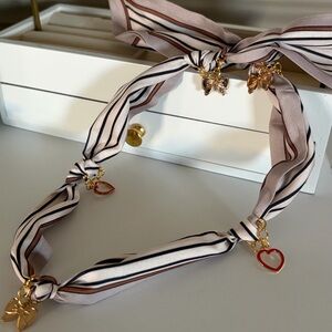 ✨ Scarf Necklace + Gold Charms ✨